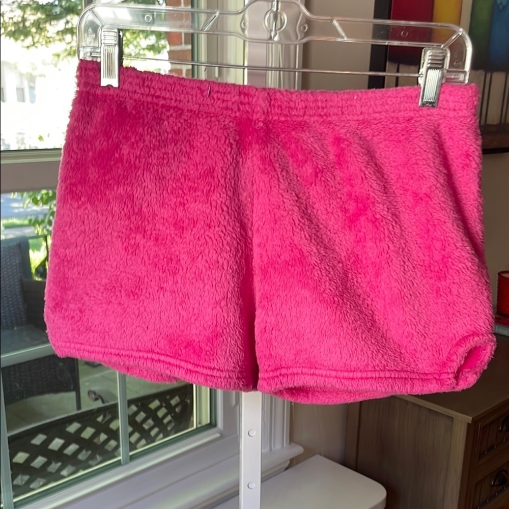 1046. Made with Love and Kisses Cozy Pink Fleece‎ Women Shorts